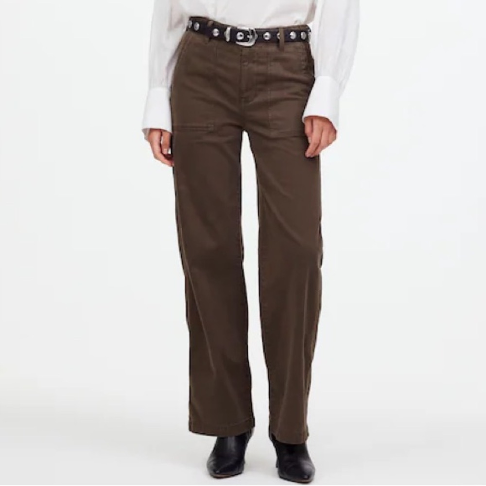 Madewell Low-Slung Baggy Utility Pants Wide Straight Leg Brown Size 26